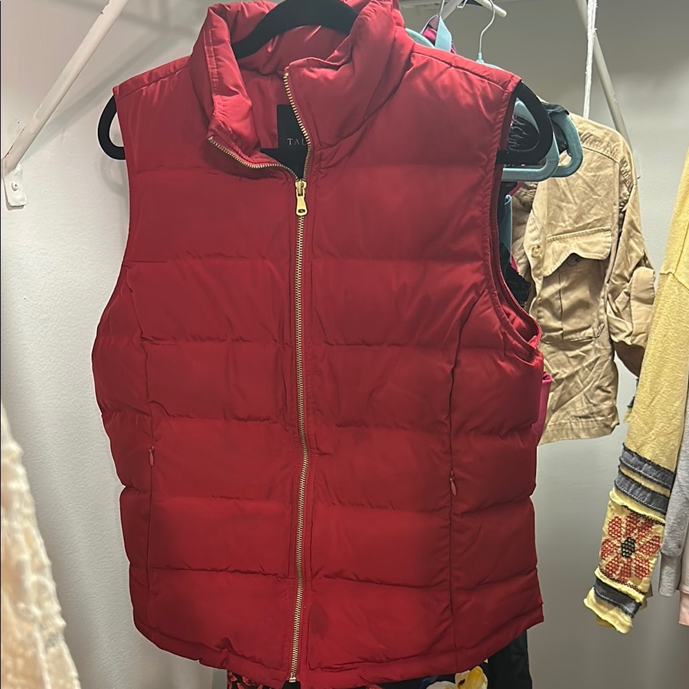 Talbots Red Puffer Vest